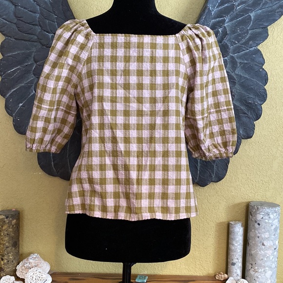 Universal Threads Oversized Plaid Cropped Top - Picture 5 of 8